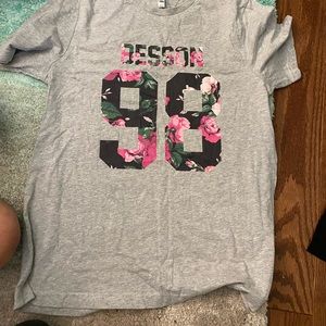 “Why Don’t We” Corbyn Besson Gray and Floral Shirt